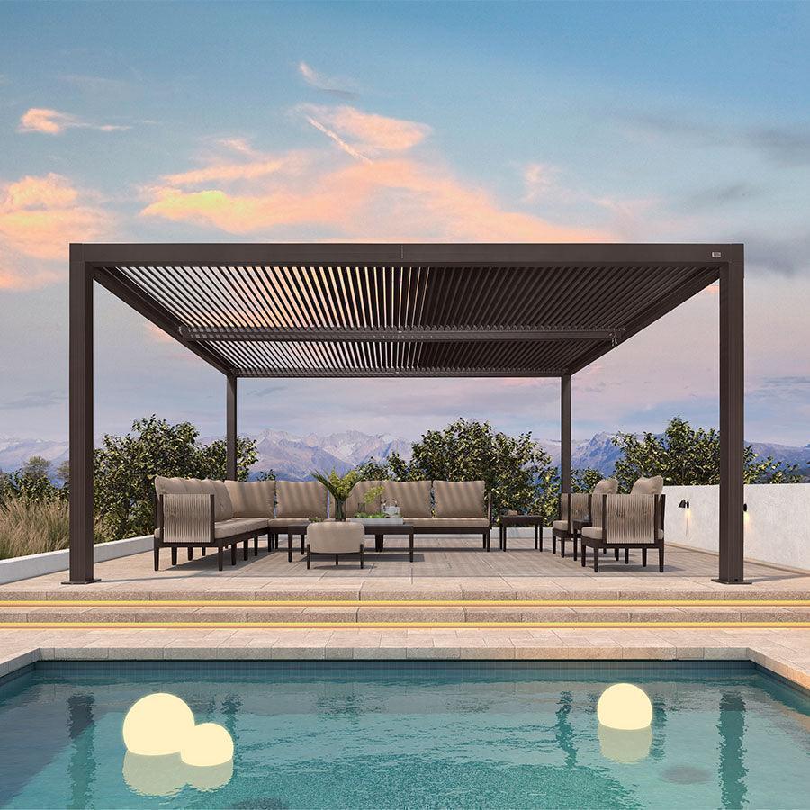 PURPLE LEAF Athena Louvered Pergola Outdoor Aluminum Pergola with Adjustable Roof for Deck Backyard Garden Hardtop Gazebo - Image 126