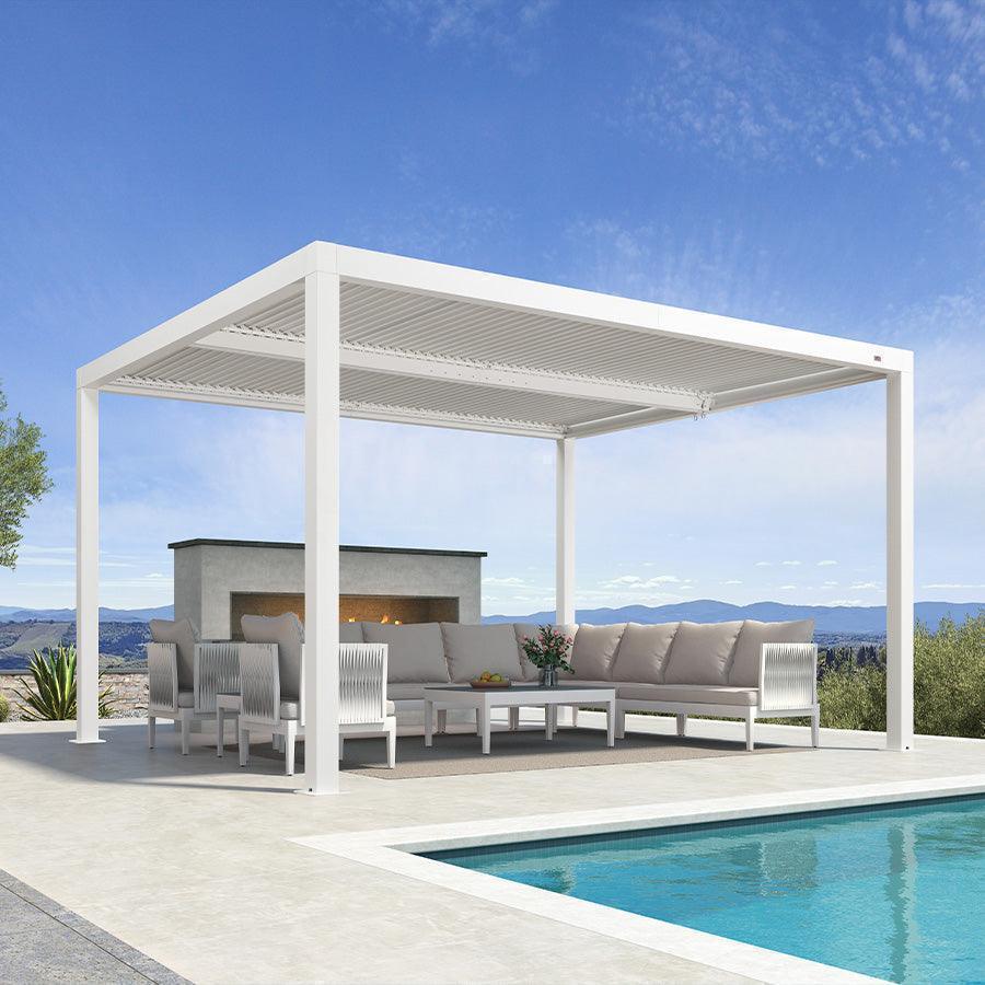 PURPLE LEAF Athena Louvered Pergola Outdoor Aluminum Pergola with Adjustable Roof for Deck Backyard Garden Hardtop Gazebo - Image 128