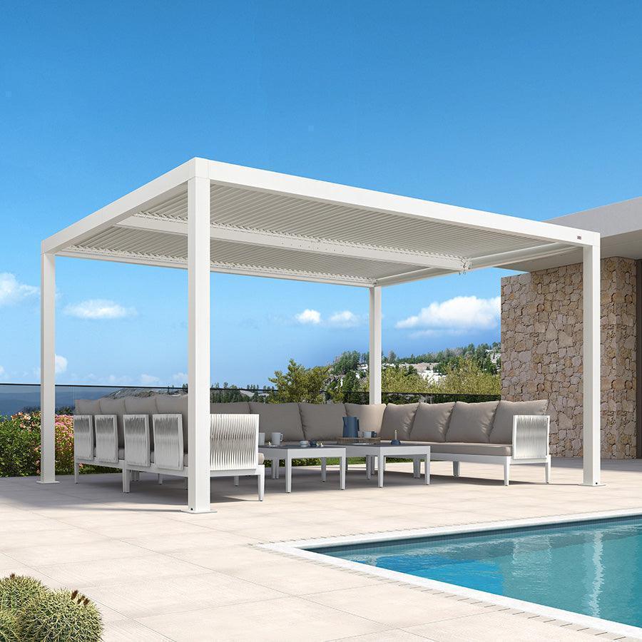 PURPLE LEAF Athena Louvered Pergola Outdoor Aluminum Pergola with Adjustable Roof for Deck Backyard Garden Hardtop Gazebo - Image 129