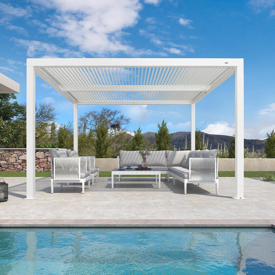 PURPLE LEAF Athena Louvered Pergola Outdoor Aluminum Pergola with Adjustable Roof for Deck Backyard Garden Hardtop Gazebo - Image 130