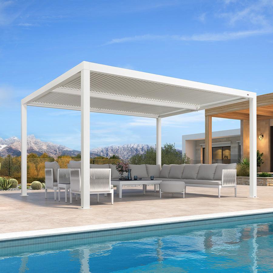 PURPLE LEAF Athena Louvered Pergola Outdoor Aluminum Pergola with Adjustable Roof for Deck Backyard Garden Hardtop Gazebo - Image 131