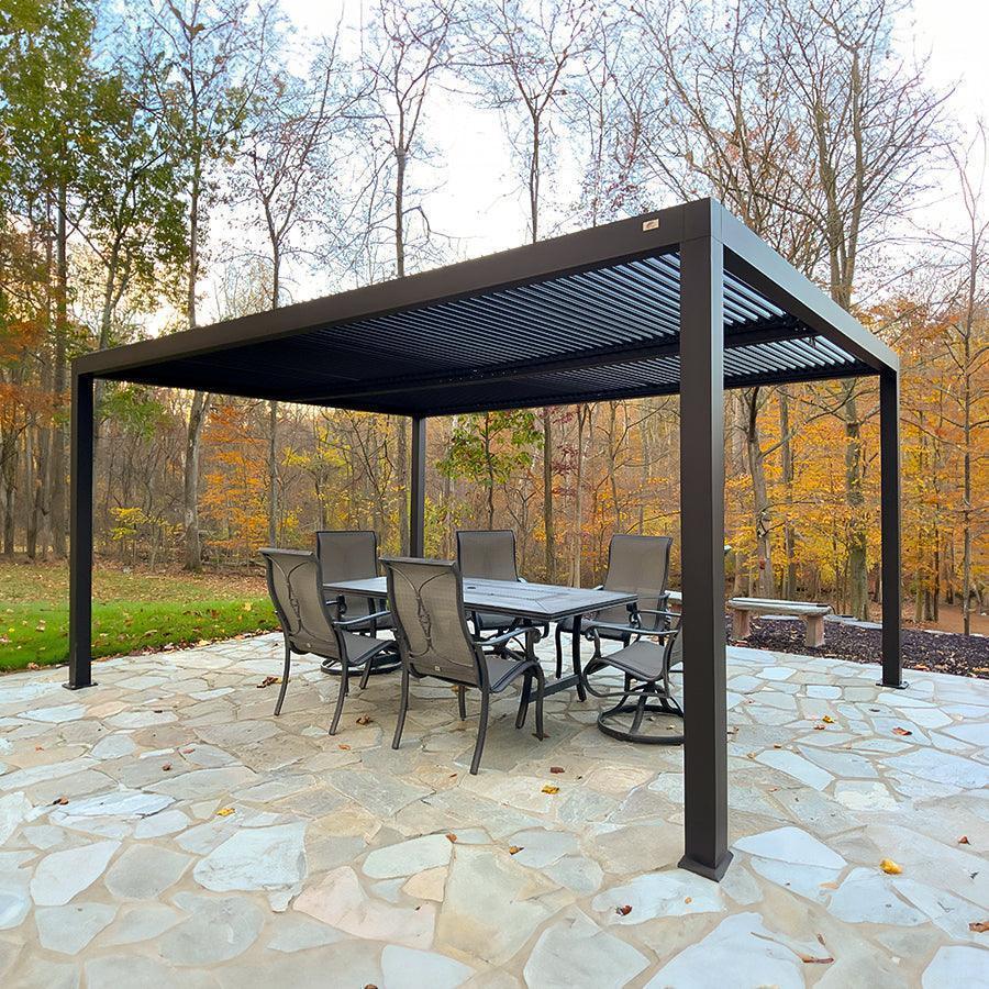 PURPLE LEAF Athena Louvered Pergola Outdoor Aluminum Pergola with Adjustable Roof for Deck Backyard Garden Hardtop Gazebo - Image 132