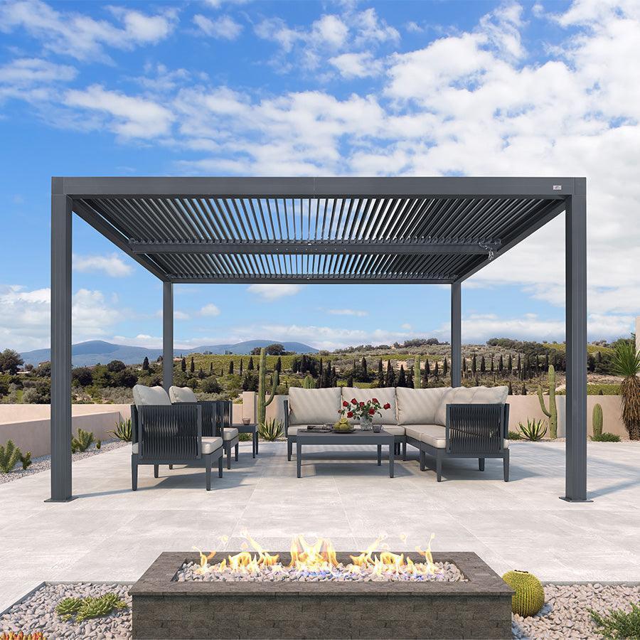 PURPLE LEAF Athena Louvered Pergola Outdoor Aluminum Pergola with Adjustable Roof for Deck Backyard Garden Hardtop Gazebo - Image 138