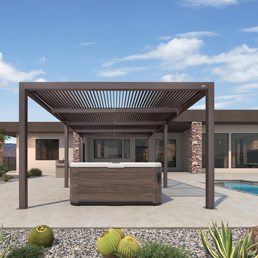 PURPLE LEAF Athena Louvered Pergola Outdoor Aluminum Pergola with Adjustable Roof for Deck Backyard Garden Hardtop Gazebo - Image 142