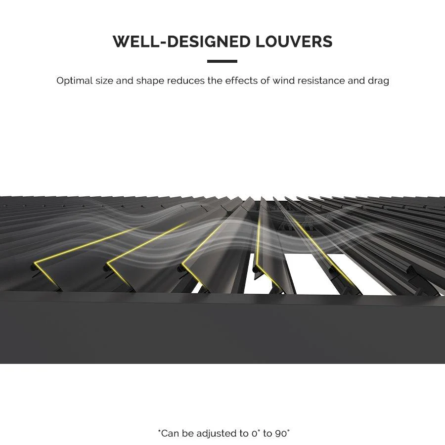 PURPLE LEAF Athena Louvered Pergola Outdoor Aluminum Pergola with Adjustable Roof for Deck Backyard Garden Hardtop Gazebo - Image 15