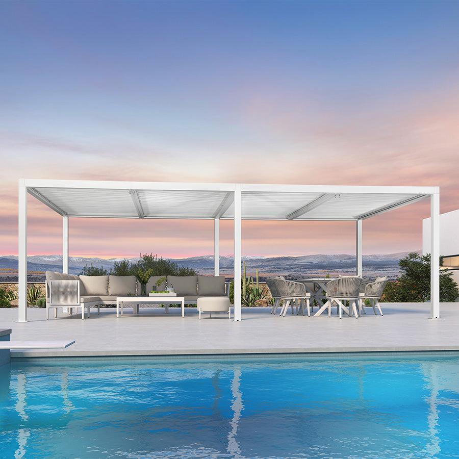 PURPLE LEAF Athena Louvered Pergola Outdoor Aluminum Pergola with Adjustable Roof for Deck Backyard Garden Hardtop Gazebo - Image 150