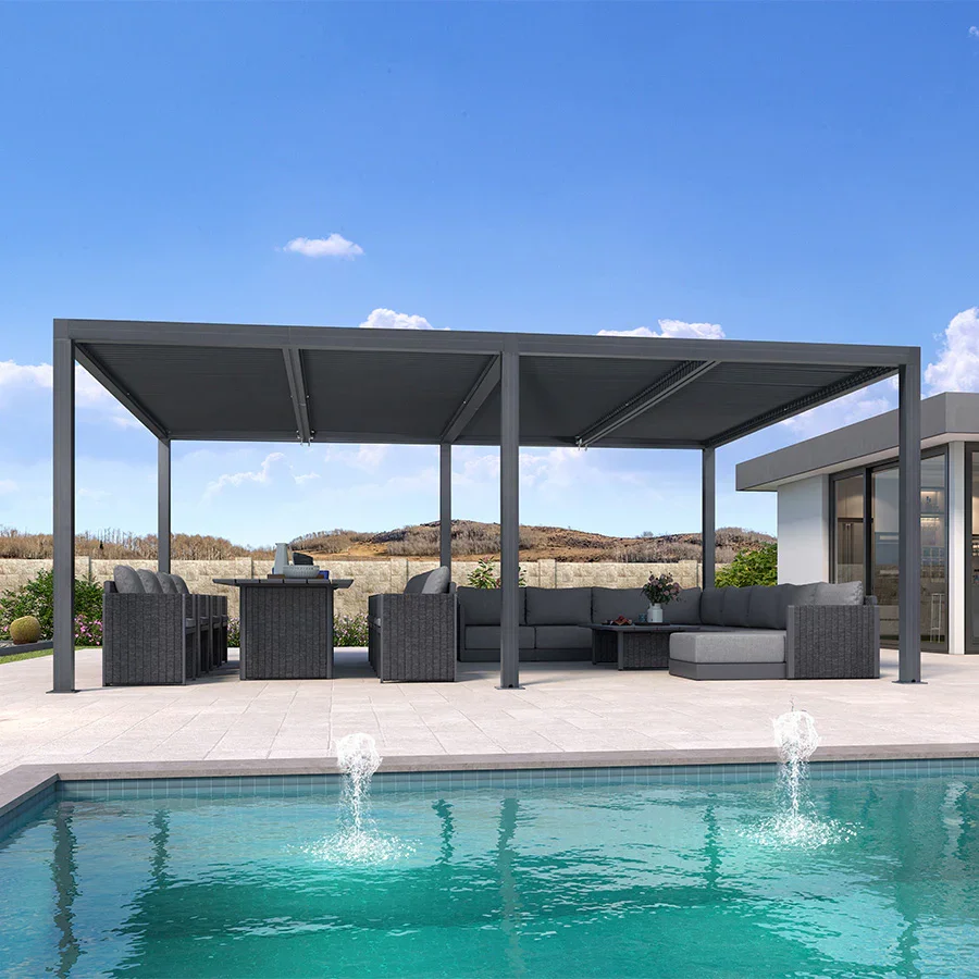 PURPLE LEAF Athena Louvered Pergola Outdoor Aluminum Pergola with Adjustable Roof for Deck Backyard Garden Hardtop Gazebo - Image 209