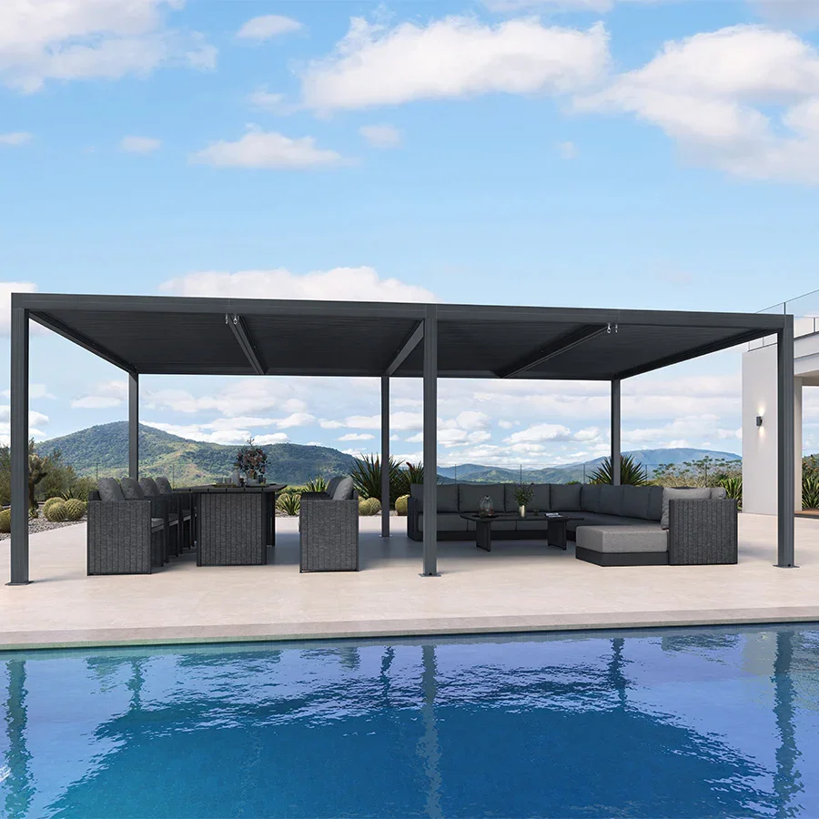 PURPLE LEAF Athena Louvered Pergola Outdoor Aluminum Pergola with Adjustable Roof for Deck Backyard Garden Hardtop Gazebo - Image 210