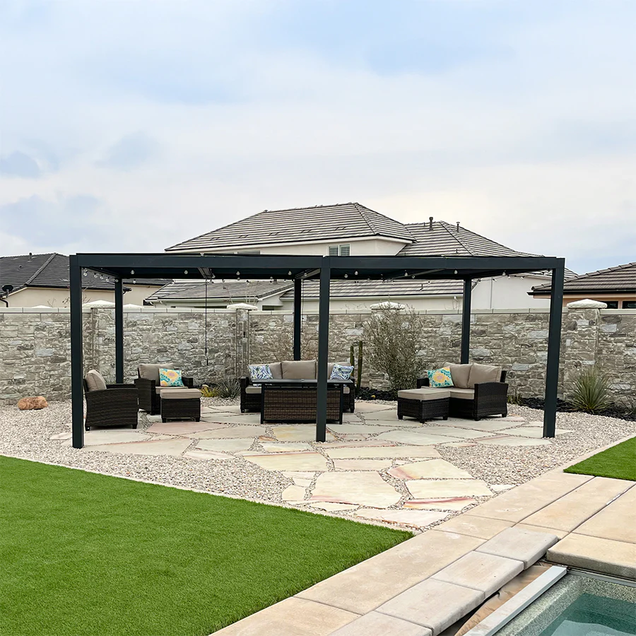 PURPLE LEAF Athena Louvered Pergola Outdoor Aluminum Pergola with Adjustable Roof for Deck Backyard Garden Hardtop Gazebo - Image 214