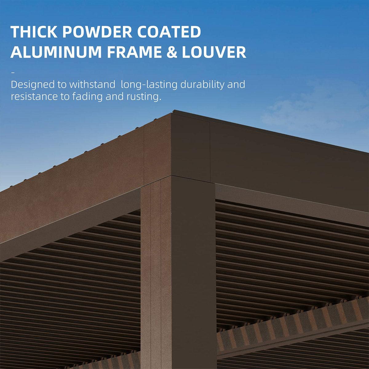 PURPLE LEAF Athena Louvered Pergola Outdoor Aluminum Pergola with Adjustable Roof for Deck Backyard Garden Hardtop Gazebo - Image 23