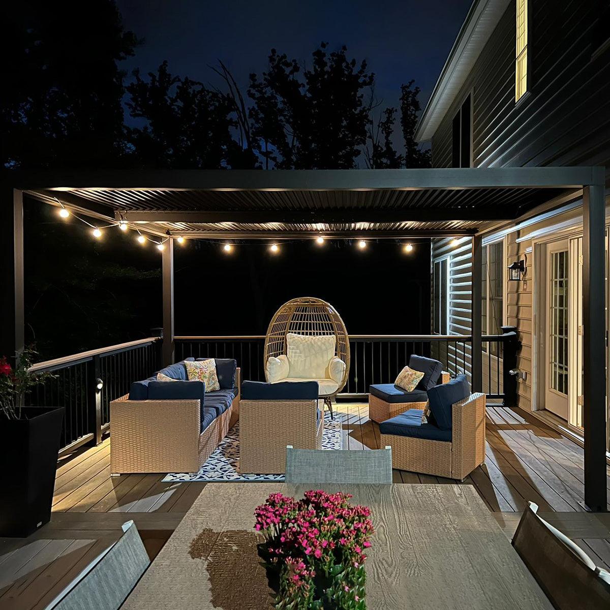 PURPLE LEAF Athena Louvered Pergola Outdoor Aluminum Pergola with Adjustable Roof for Deck Backyard Garden Hardtop Gazebo - Image 26