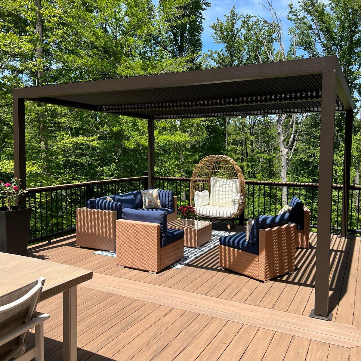 PURPLE LEAF Athena Louvered Pergola Outdoor Aluminum Pergola with Adjustable Roof for Deck Backyard Garden Hardtop Gazebo - Image 27