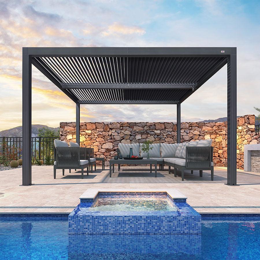 PURPLE LEAF Athena Louvered Pergola Outdoor Aluminum Pergola with Adjustable Roof for Deck Backyard Garden Hardtop Gazebo - Image 3