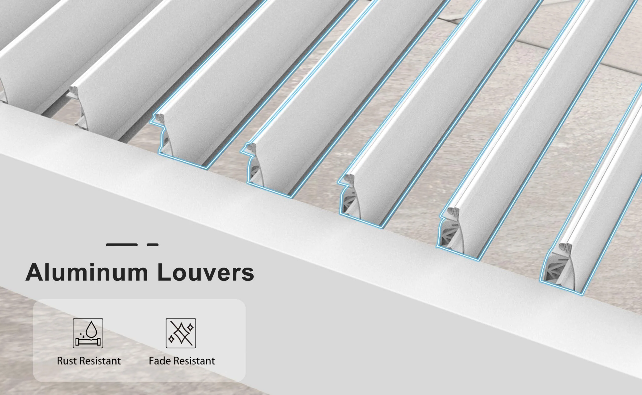 PURPLE LEAF Athena Louvered Pergola Outdoor Aluminum Pergola with Adjustable Roof for Deck Backyard Garden Hardtop Gazebo - Image 47