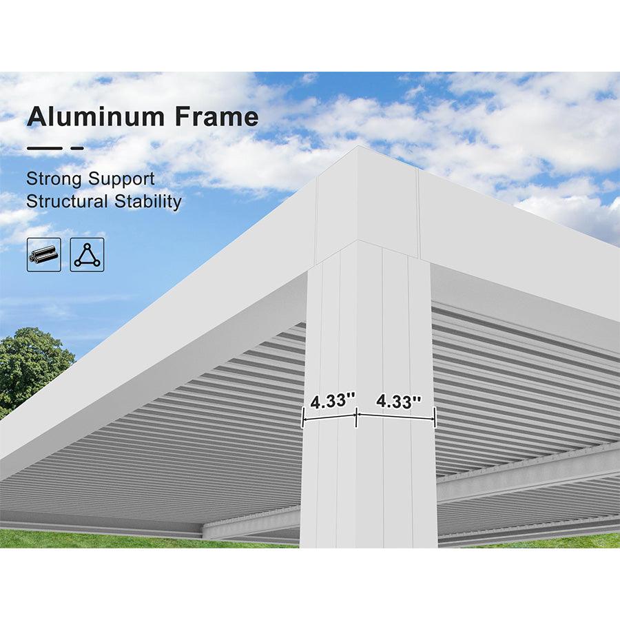 PURPLE LEAF Athena Louvered Pergola Outdoor Aluminum Pergola with Adjustable Roof for Deck Backyard Garden Hardtop Gazebo - Image 54