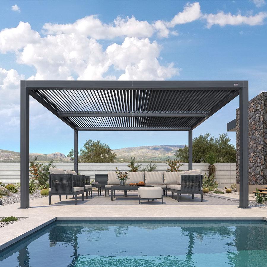 PURPLE LEAF Athena Louvered Pergola Outdoor Aluminum Pergola with Adjustable Roof for Deck Backyard Garden Hardtop Gazebo - Image 56