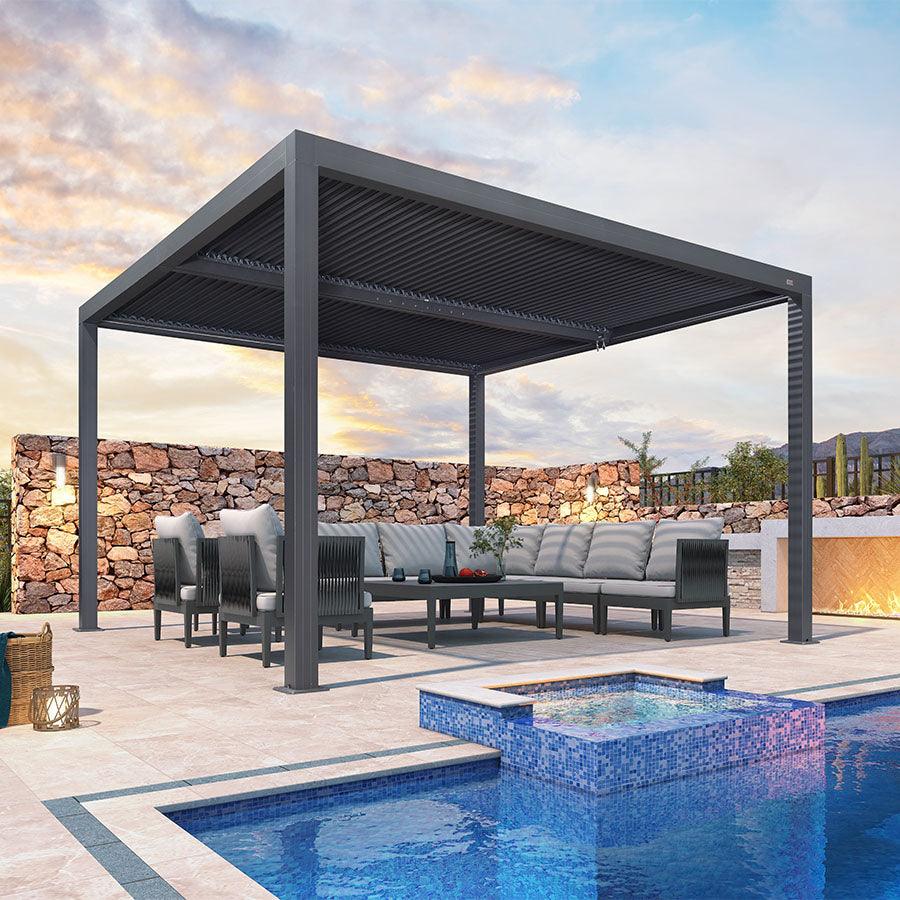 PURPLE LEAF Athena Louvered Pergola Outdoor Aluminum Pergola with Adjustable Roof for Deck Backyard Garden Hardtop Gazebo - Image 59