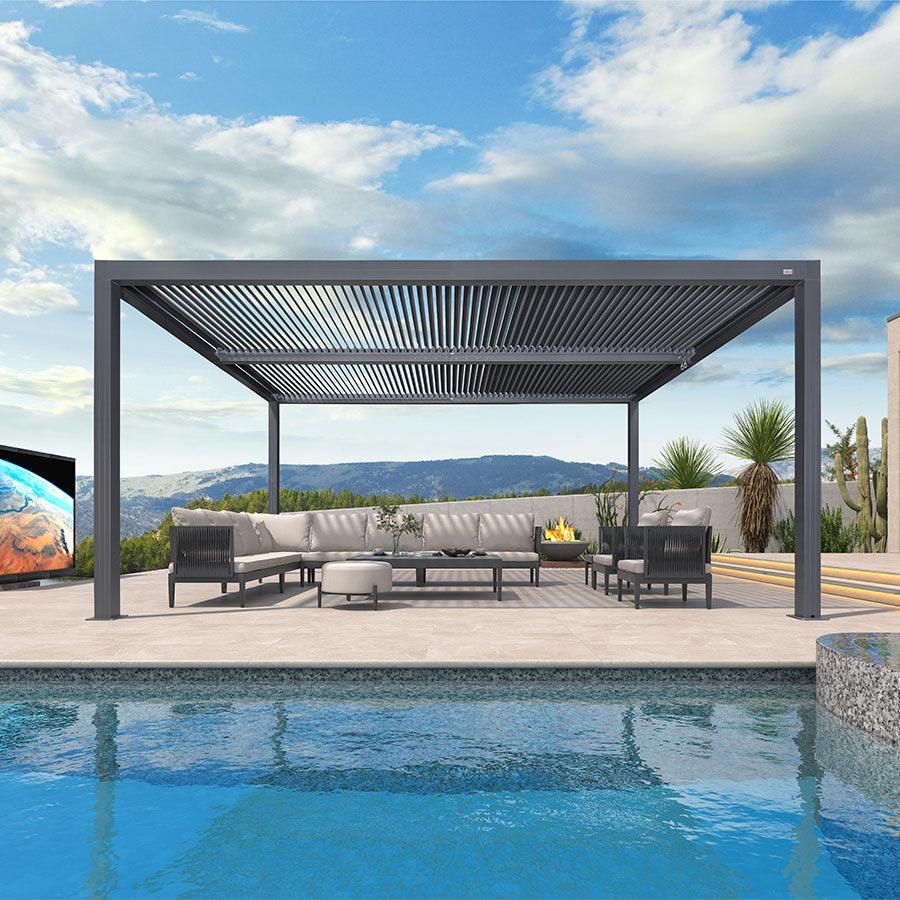 PURPLE LEAF Athena Louvered Pergola Outdoor Aluminum Pergola with Adjustable Roof for Deck Backyard Garden Hardtop Gazebo - Image 62