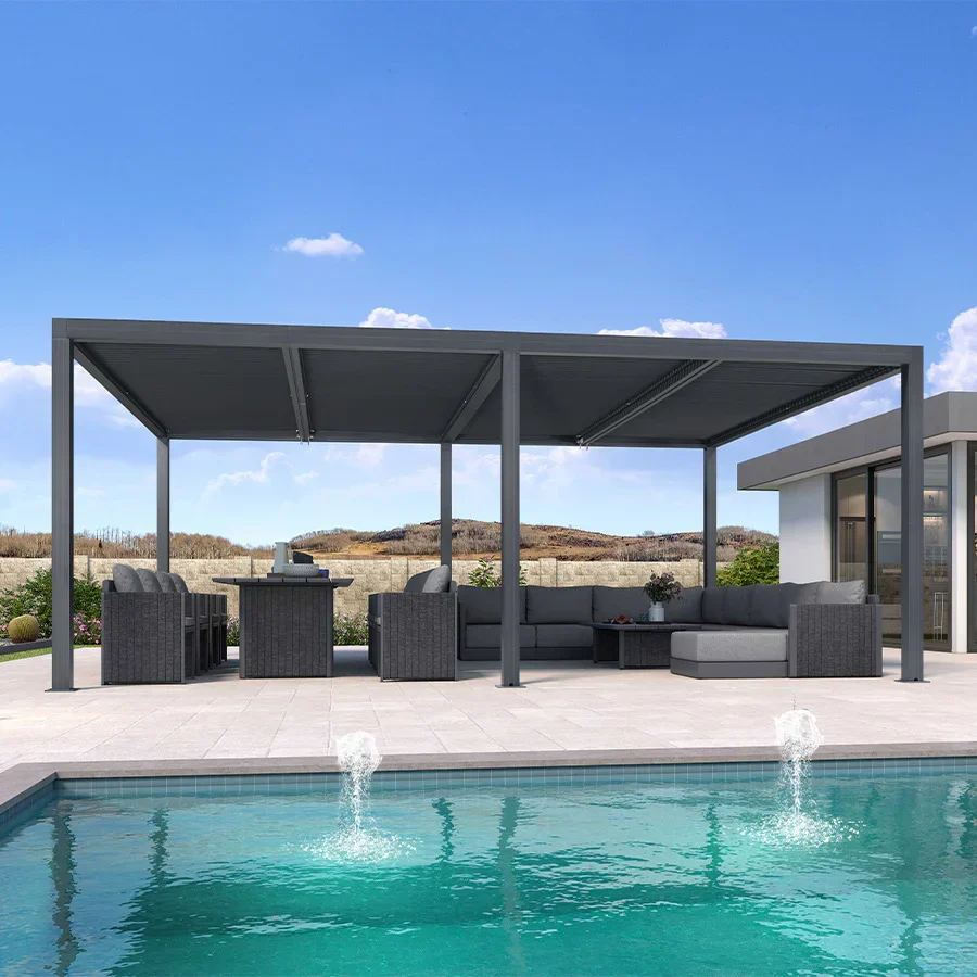 PURPLE LEAF Athena Louvered Pergola Outdoor Aluminum Pergola with Adjustable Roof for Deck Backyard Garden Hardtop Gazebo - Image 65