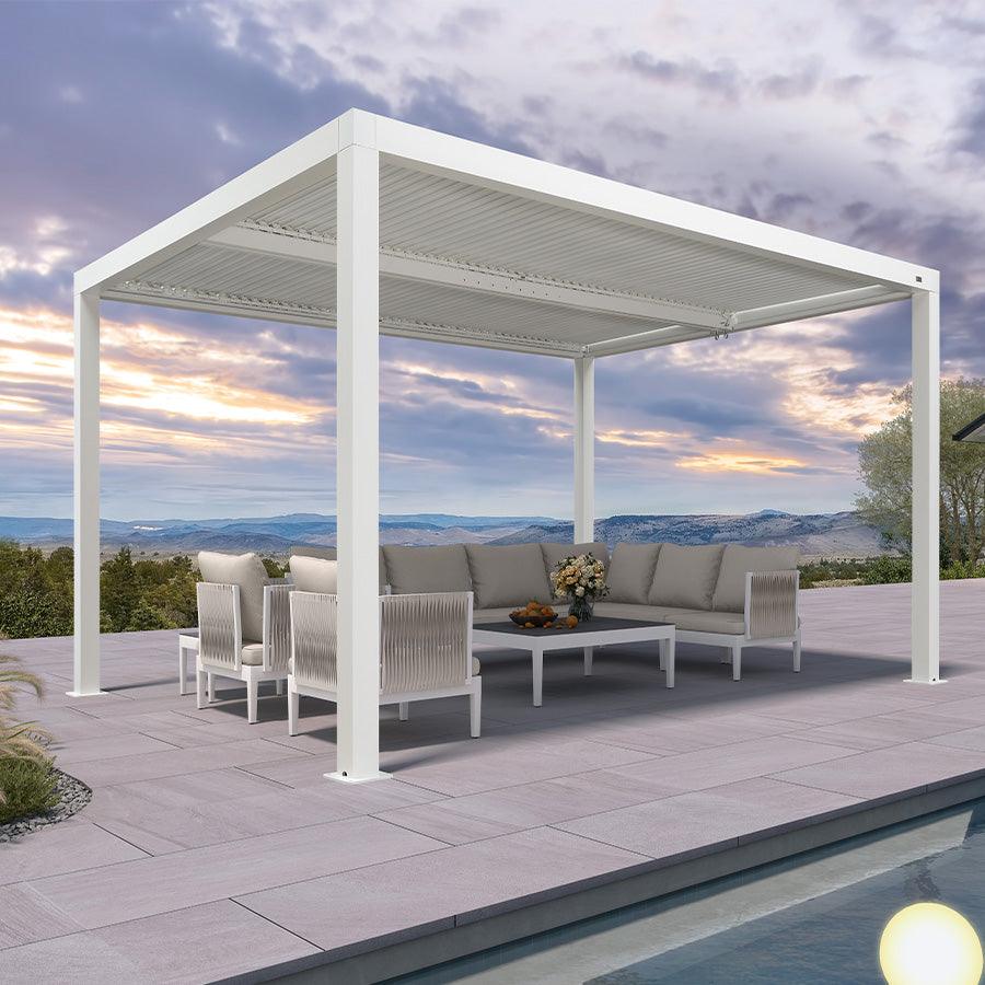 PURPLE LEAF Athena Louvered Pergola Outdoor Aluminum Pergola with Adjustable Roof for Deck Backyard Garden Hardtop Gazebo - Image 69