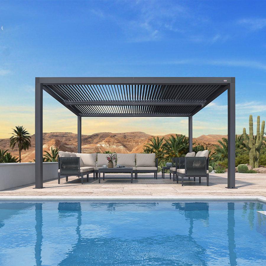 PURPLE LEAF Athena Louvered Pergola Outdoor Aluminum Pergola with Adjustable Roof for Deck Backyard Garden Hardtop Gazebo - Image 7