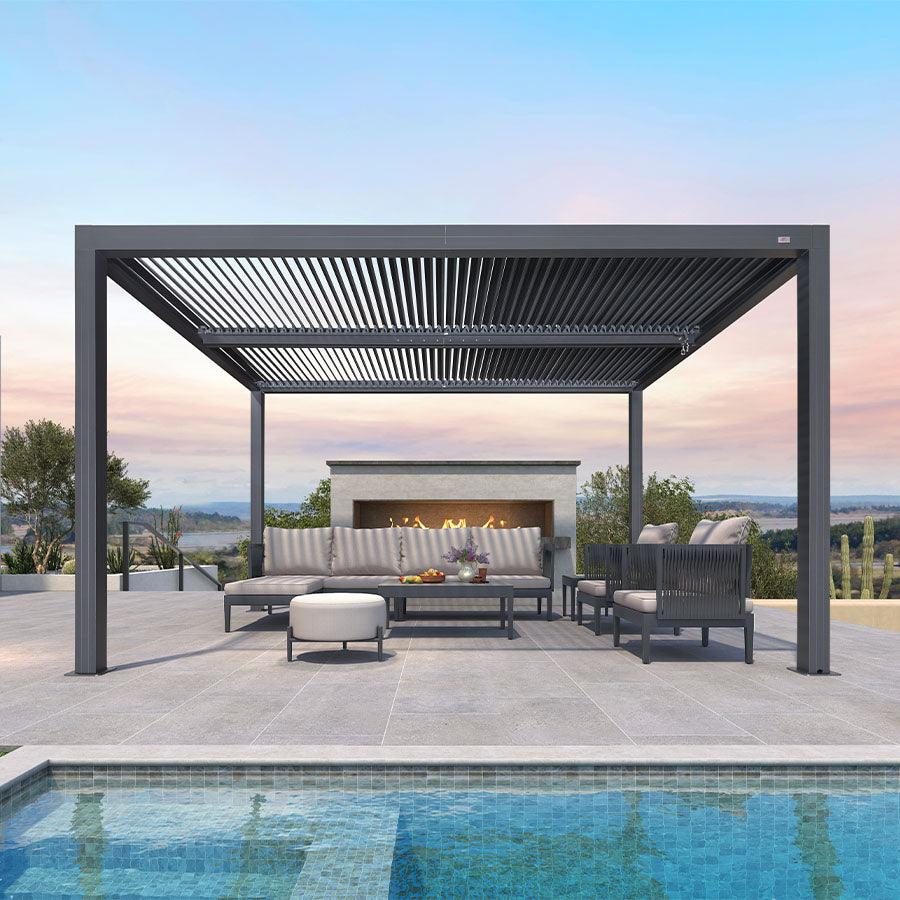 PURPLE LEAF Athena Louvered Pergola Outdoor Aluminum Pergola with Adjustable Roof for Deck Backyard Garden Hardtop Gazebo - Image 8