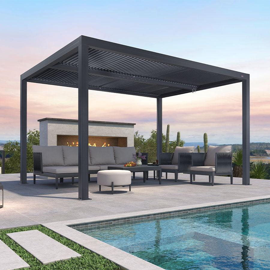 PURPLE LEAF Athena Louvered Pergola Outdoor Aluminum Pergola with Adjustable Roof for Deck Backyard Garden Hardtop Gazebo - Image 9