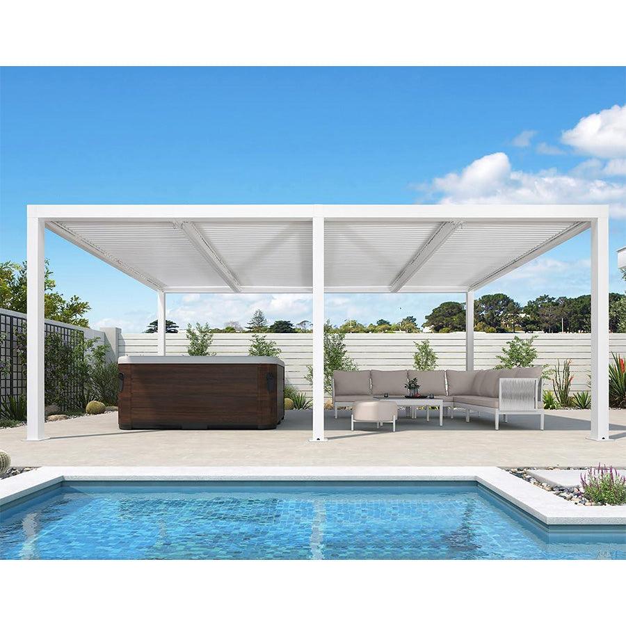 PURPLE LEAF Athena Louvered Pergola Outdoor Aluminum Pergola with Adjustable Roof for Deck Backyard Garden Hardtop Gazebo - Image 92