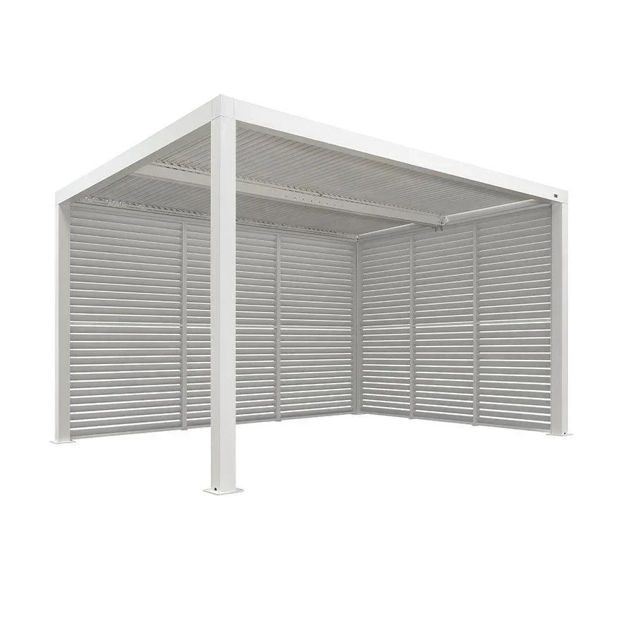PURPLE LEAF Athena Louvered Pergola white Outdoor Aluminum Pergola with Shutter Wall Adjustable Gazebo Rainproof for Patio Deck Garden - Image 109