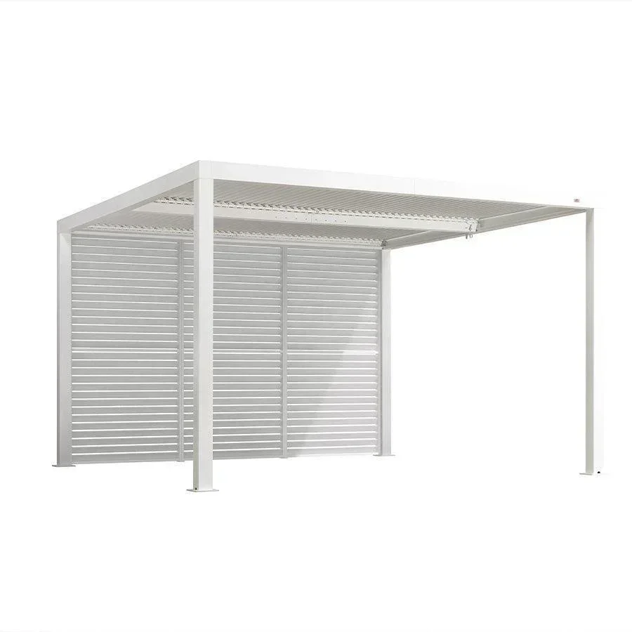 PURPLE LEAF Athena Louvered Pergola white Outdoor Aluminum Pergola with Shutter Wall Adjustable Gazebo Rainproof for Patio Deck Garden - Image 14