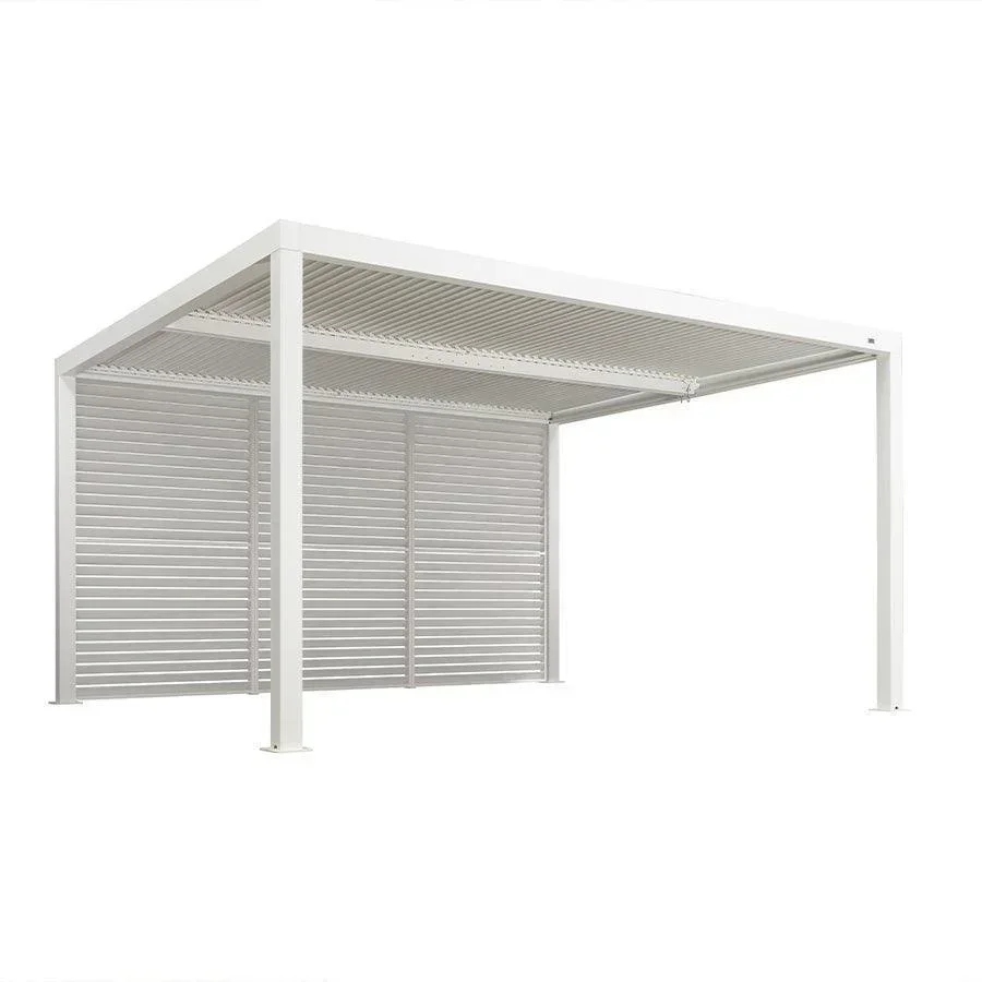 PURPLE LEAF Athena Louvered Pergola white Outdoor Aluminum Pergola with Shutter Wall Adjustable Gazebo Rainproof for Patio Deck Garden - Image 17