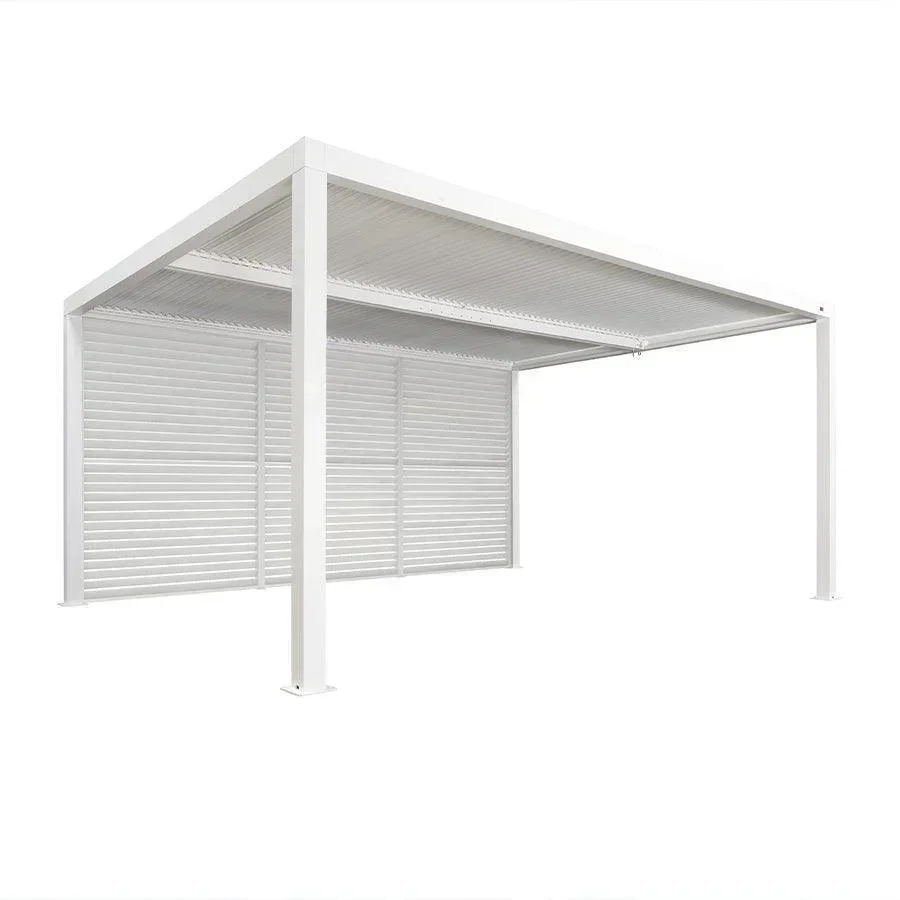 PURPLE LEAF Athena Louvered Pergola white Outdoor Aluminum Pergola with Shutter Wall Adjustable Gazebo Rainproof for Patio Deck Garden - Image 20