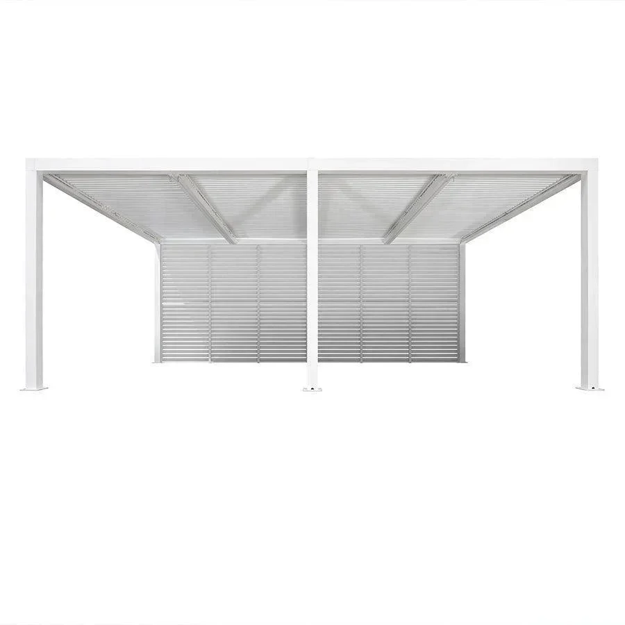 PURPLE LEAF Athena Louvered Pergola white Outdoor Aluminum Pergola with Shutter Wall Adjustable Gazebo Rainproof for Patio Deck Garden - Image 25