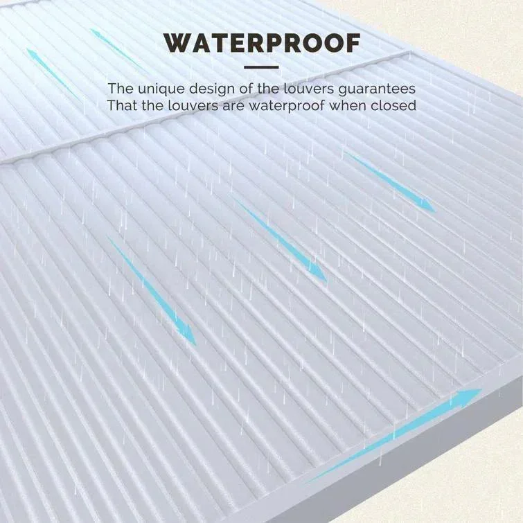 PURPLE LEAF Athena Louvered Pergola white Outdoor Aluminum Pergola with Shutter Wall Adjustable Gazebo Rainproof for Patio Deck Garden - Image 27