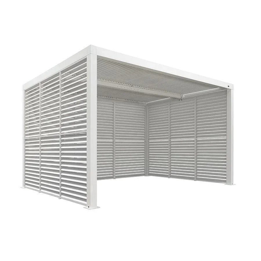 PURPLE LEAF Athena Louvered Pergola white Outdoor Aluminum Pergola with Shutter Wall Adjustable Gazebo Rainproof for Patio Deck Garden - Image 35