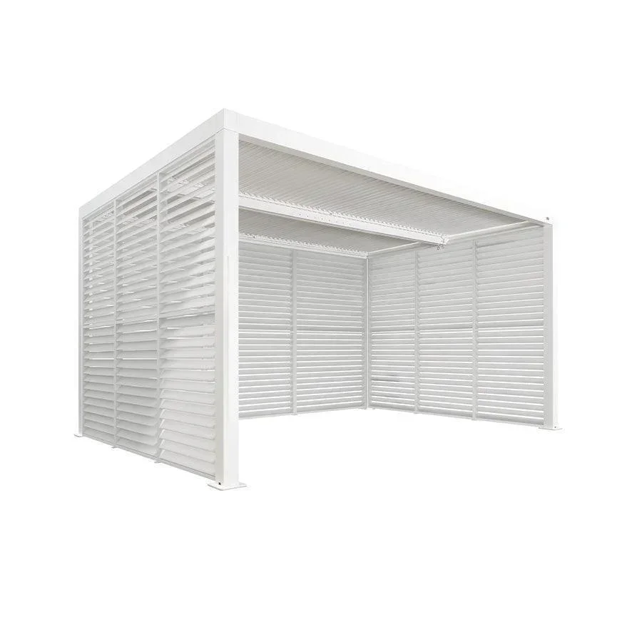 PURPLE LEAF Athena Louvered Pergola white Outdoor Aluminum Pergola with Shutter Wall Adjustable Gazebo Rainproof for Patio Deck Garden - Image 40