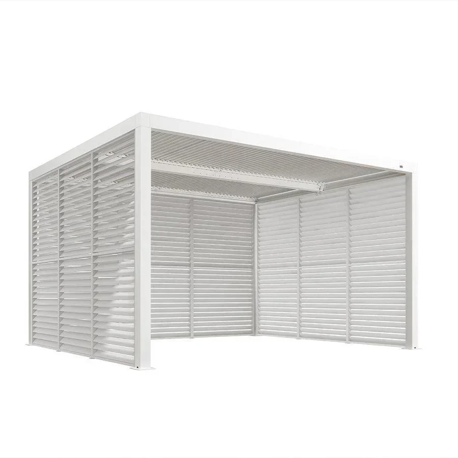 PURPLE LEAF Athena Louvered Pergola white Outdoor Aluminum Pergola with Shutter Wall Adjustable Gazebo Rainproof for Patio Deck Garden - Image 44