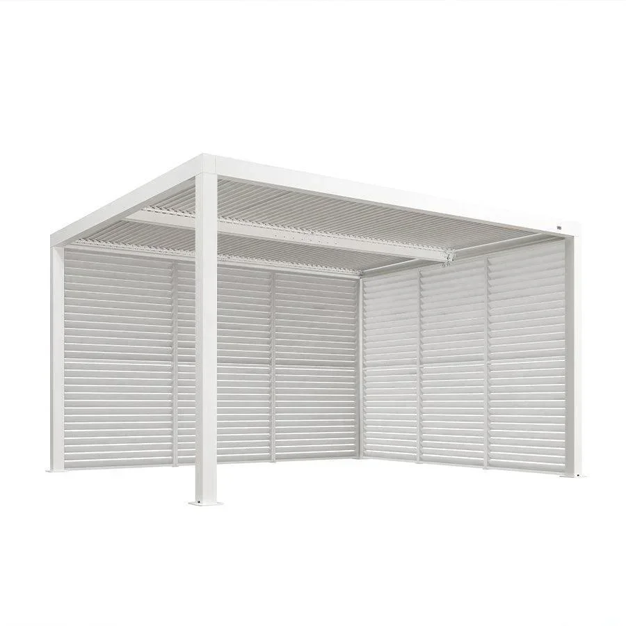 PURPLE LEAF Athena Louvered Pergola white Outdoor Aluminum Pergola with Shutter Wall Adjustable Gazebo Rainproof for Patio Deck Garden - Image 46