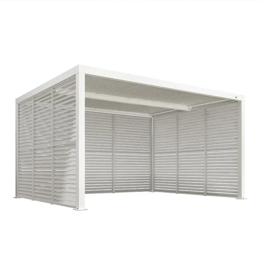 PURPLE LEAF Athena Louvered Pergola white Outdoor Aluminum Pergola with Shutter Wall Adjustable Gazebo Rainproof for Patio Deck Garden - Image 50
