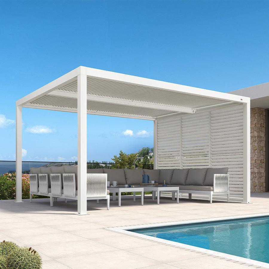 PURPLE LEAF Athena Louvered Pergola white Outdoor Aluminum Pergola with Shutter Wall Adjustable Gazebo Rainproof for Patio Deck Garden - Image 54