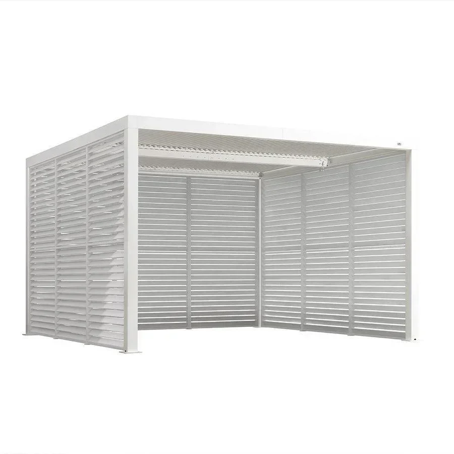 PURPLE LEAF Athena Louvered Pergola white Outdoor Aluminum Pergola with Shutter Wall Adjustable Gazebo Rainproof for Patio Deck Garden - Image 60