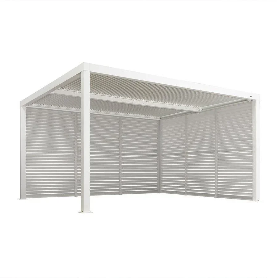 PURPLE LEAF Athena Louvered Pergola white Outdoor Aluminum Pergola with Shutter Wall Adjustable Gazebo Rainproof for Patio Deck Garden - Image 62