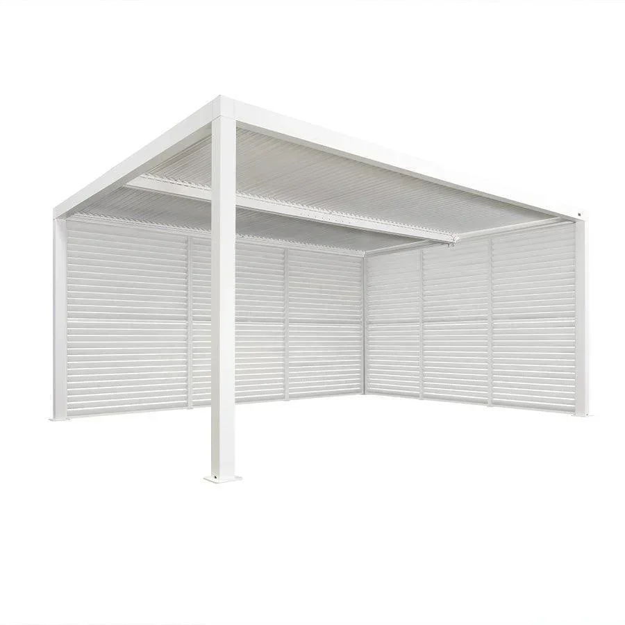 PURPLE LEAF Athena Louvered Pergola white Outdoor Aluminum Pergola with Shutter Wall Adjustable Gazebo Rainproof for Patio Deck Garden - Image 68
