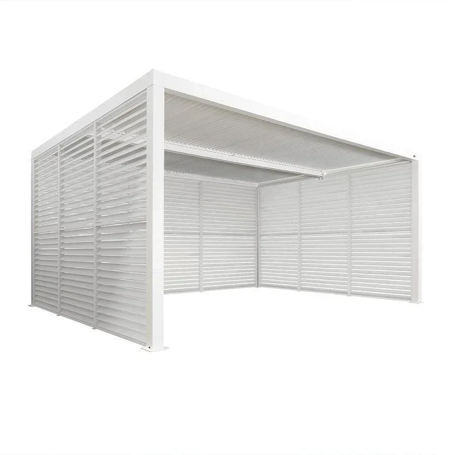 PURPLE LEAF Athena Louvered Pergola white Outdoor Aluminum Pergola with Shutter Wall Adjustable Gazebo Rainproof for Patio Deck Garden - Image 69