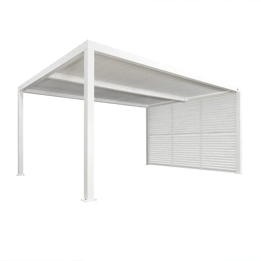 PURPLE LEAF Athena Louvered Pergola white Outdoor Aluminum Pergola with Shutter Wall Adjustable Gazebo Rainproof for Patio Deck Garden - Image 70
