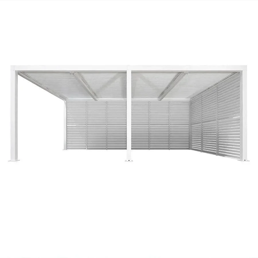 PURPLE LEAF Athena Louvered Pergola white Outdoor Aluminum Pergola with Shutter Wall Adjustable Gazebo Rainproof for Patio Deck Garden - Image 74