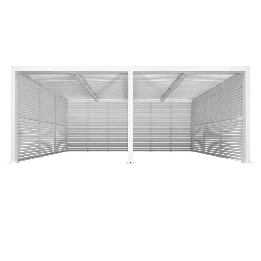 PURPLE LEAF Athena Louvered Pergola white Outdoor Aluminum Pergola with Shutter Wall Adjustable Gazebo Rainproof for Patio Deck Garden - Image 75