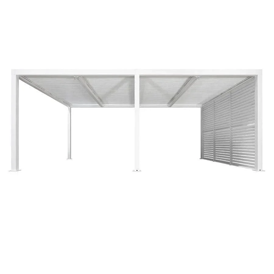 PURPLE LEAF Athena Louvered Pergola white Outdoor Aluminum Pergola with Shutter Wall Adjustable Gazebo Rainproof for Patio Deck Garden - Image 76