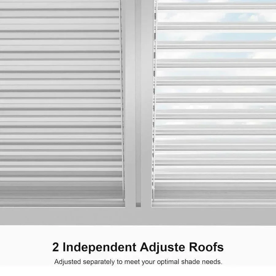 PURPLE LEAF Athena Louvered Pergola White Outdoor Aluminum Pergola with Strip Lights Adjustable Gazebo for Patio Deck Garden - Image 35