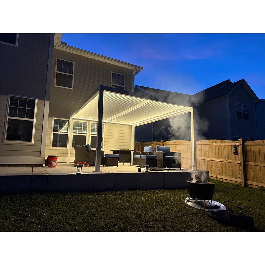 PURPLE LEAF Athena Louvered Pergola White Outdoor Aluminum Pergola with Strip Lights Adjustable Gazebo for Patio Deck Garden - Image 36